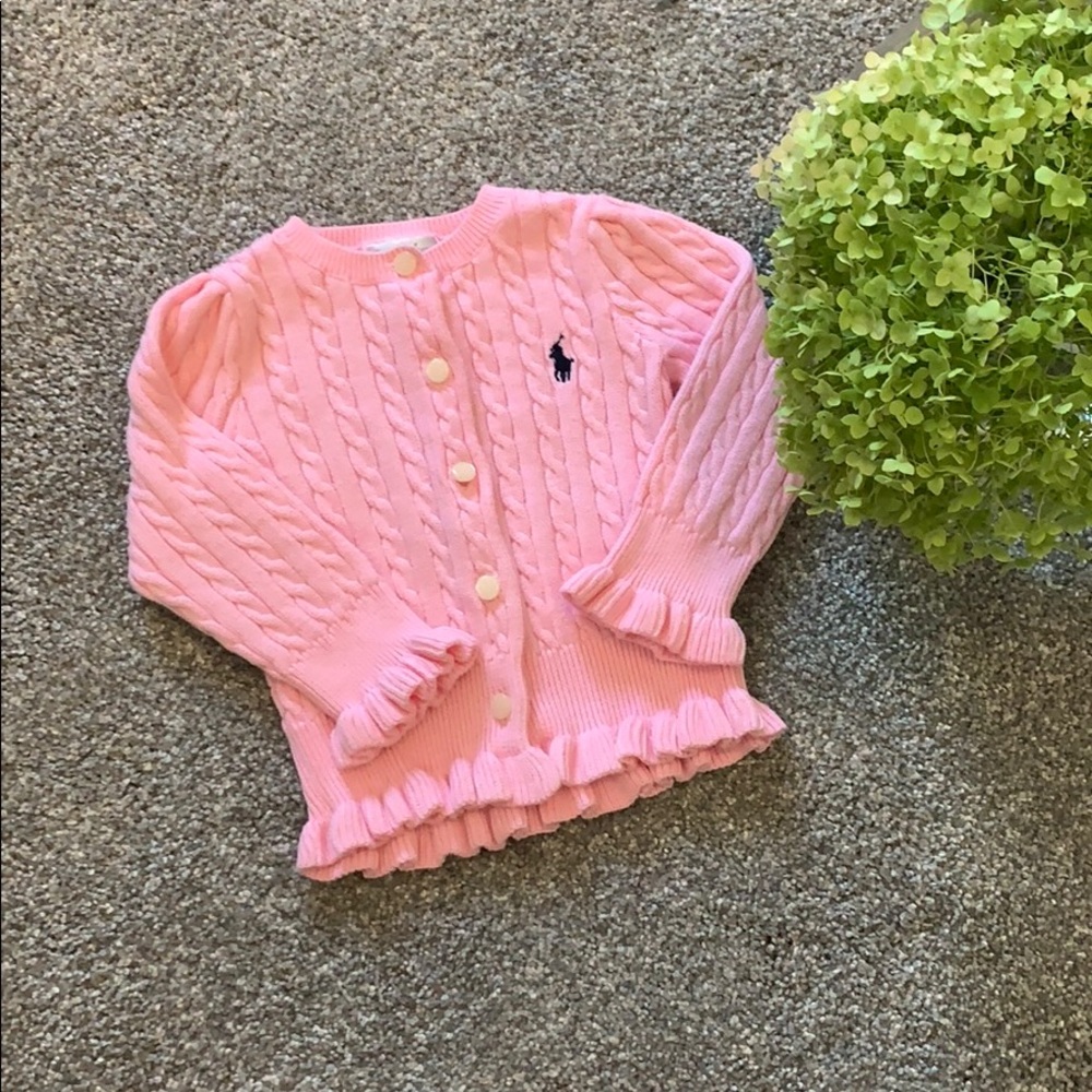 Ralph Lauren pink button down sweater 9M